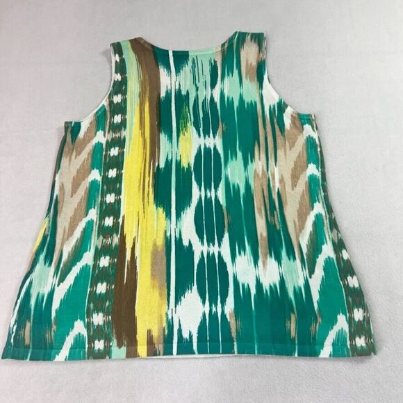 CHICOS Blouse Womens 3Plus Multicolor Drip Print Knit Sleeveless Top Lightweight - Picture 10 of 11